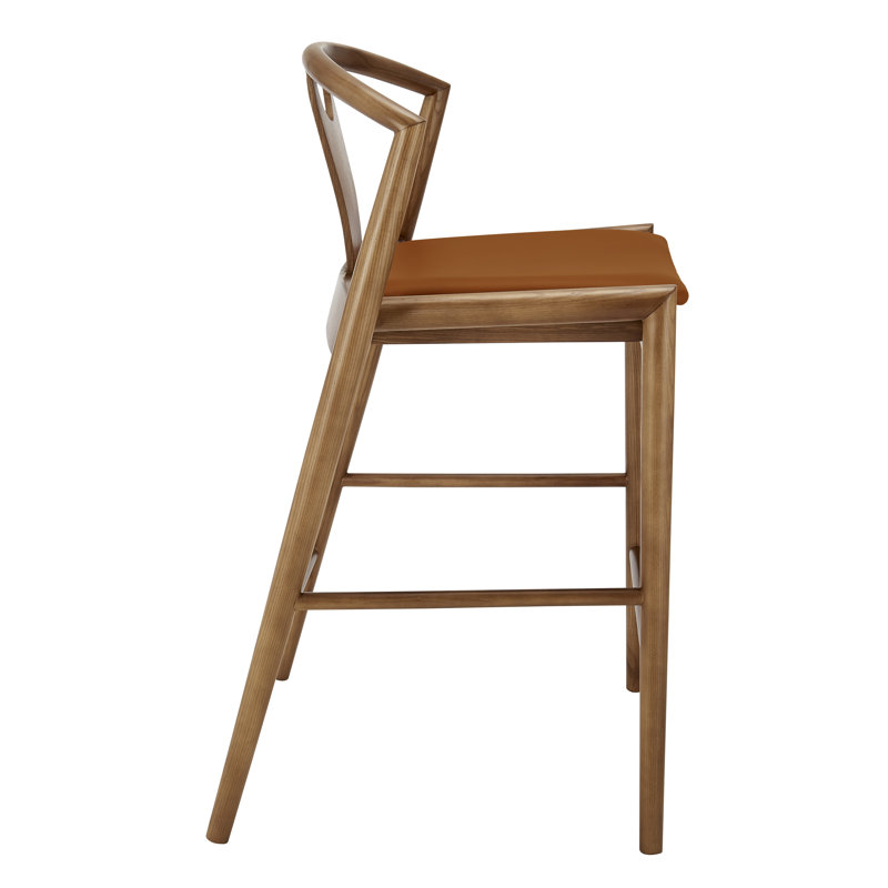 Ambra Vegan Leather Counter Stool, Dark Tan/Brown