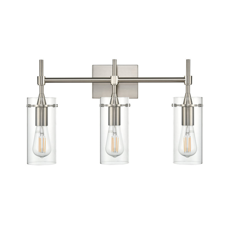 Sansbury Armed Sconce, Brushed Nickel, Clear