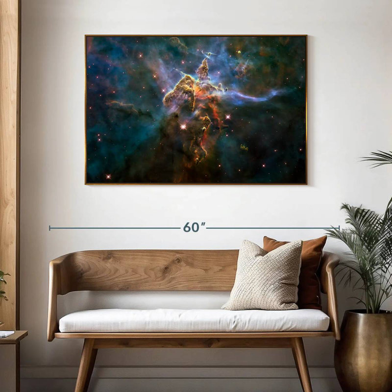 Carina Nebula Mystic Mountain, 46 po x 31 po, Cadre flottant doré