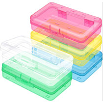 Stationery Box Large Capacity Stackable Design Anti-dirty Transparent Kid  Pencil Box for School Yellow Plastic