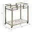 Chariot de service en verre transparent Neilo, plateau en faux marbre et laiton