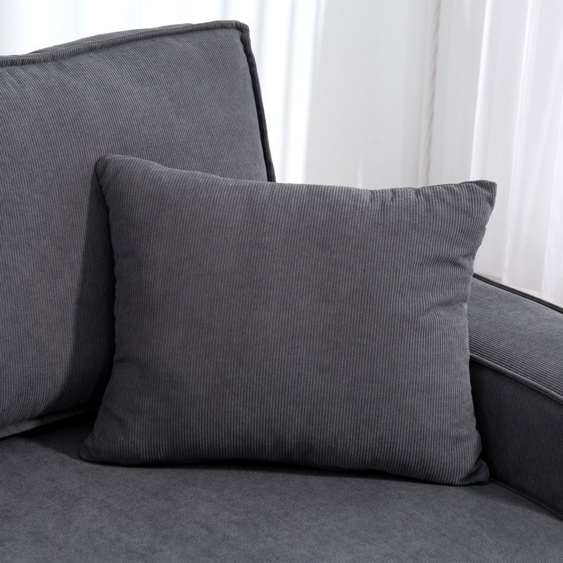 Canapé modulaire Chaise, canapé d'angle en velours côtelé , Gris anthracite