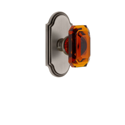 Grandeur Arc Plate Passage with Baguette Crystal Door Knob