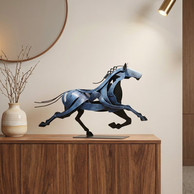 Loon Peak® Handmade Metal Horse Statue Sculpture Décor for Horse Lovers Gifts