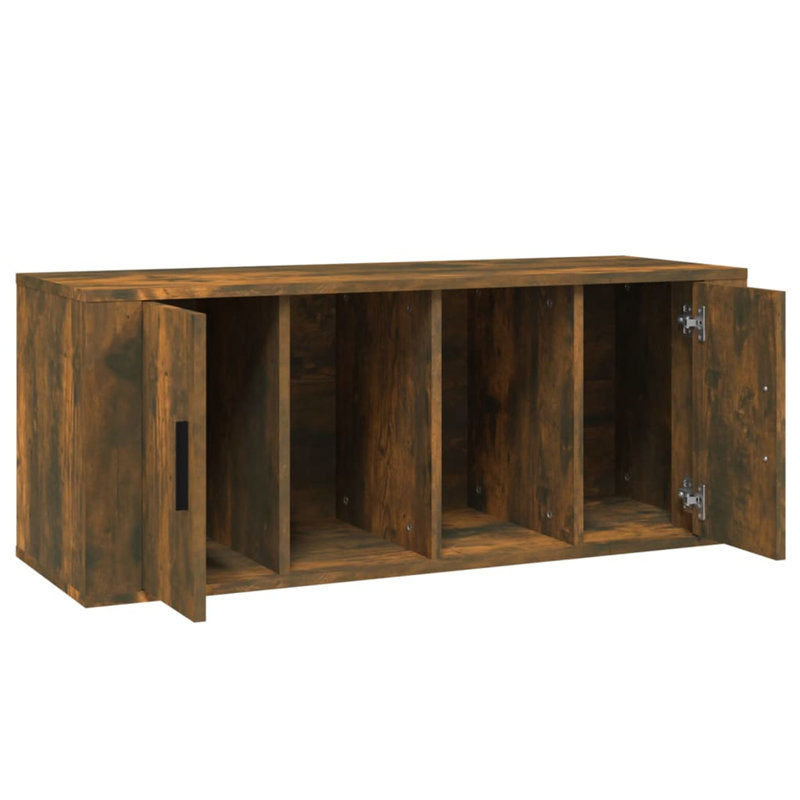 Karnesha Unfinished TV Stand, Smoked Oak