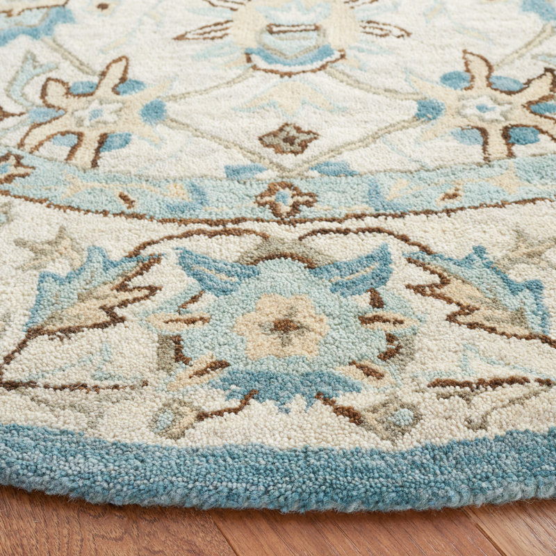 Tapis oriental en laine touffeté à la main Morriss, Rond 6 pi