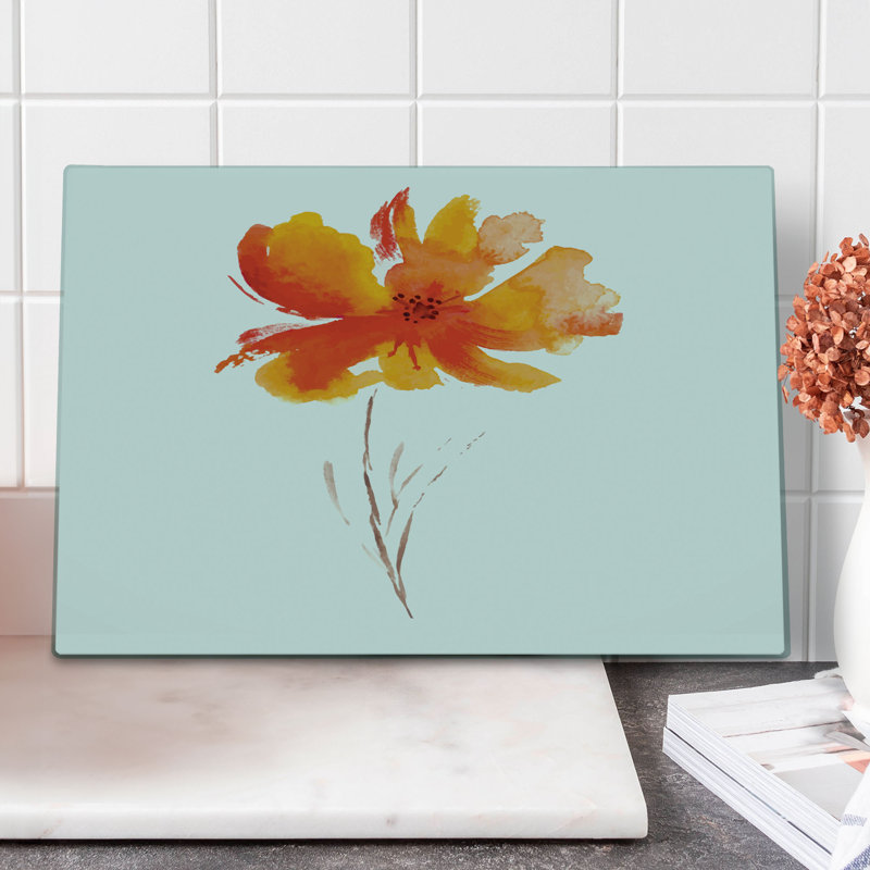 Planche à découper Ambesonne Nature grande taille romantique coquelicot blanc orange