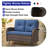 Gaetanino 49.5" Wide PE Wicker Outdoor Patio Glider Loveseat with Cushions-1901782342-1925614216