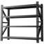 Étagère de garage robuste de 5000 lb, unité de rangement réglable en métal à 4 tablettes (H 63 po x l 67 po x P 23,7 po), capacité de 5000 lb pour l'entrepôt, noir-133427311