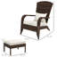 Chaise Adirondack pour patio en osier avec repose-pieds Outsunny