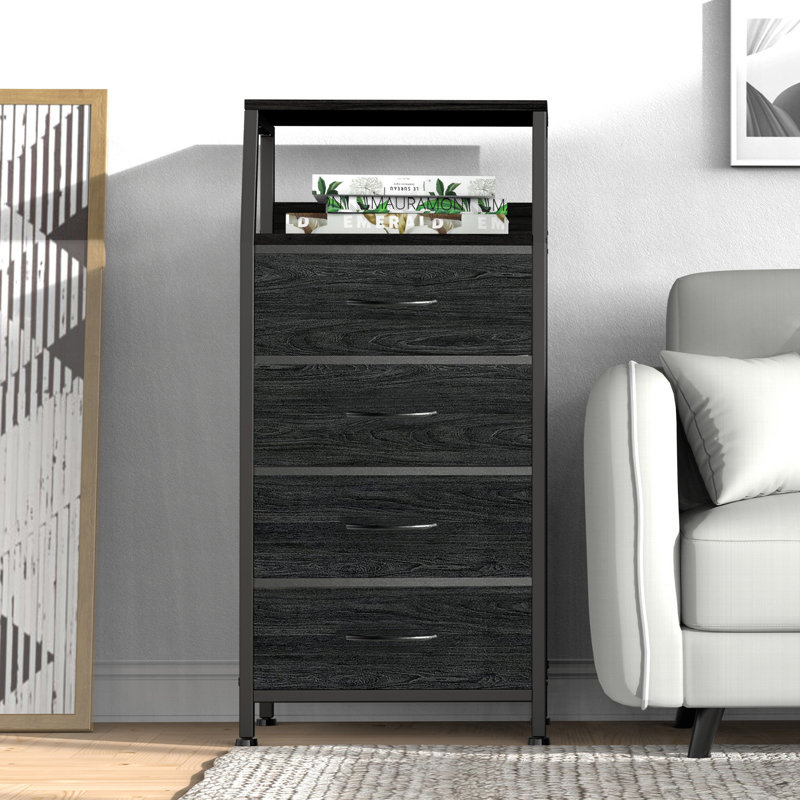 Commode 4 tiroirs Telia, Noir