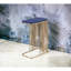 Table d'appoint bleue et dorée avec utilitaire polyvalent