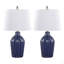 Lampe de table contemporaine en céramique, nickel poli et lin blanc Rockwell de 23 po Rockwell - ensemble de 2-645550165