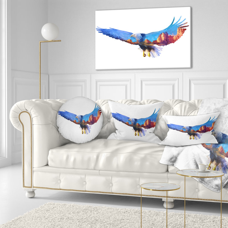 Coussin lombaire "animal eagle double exposition"