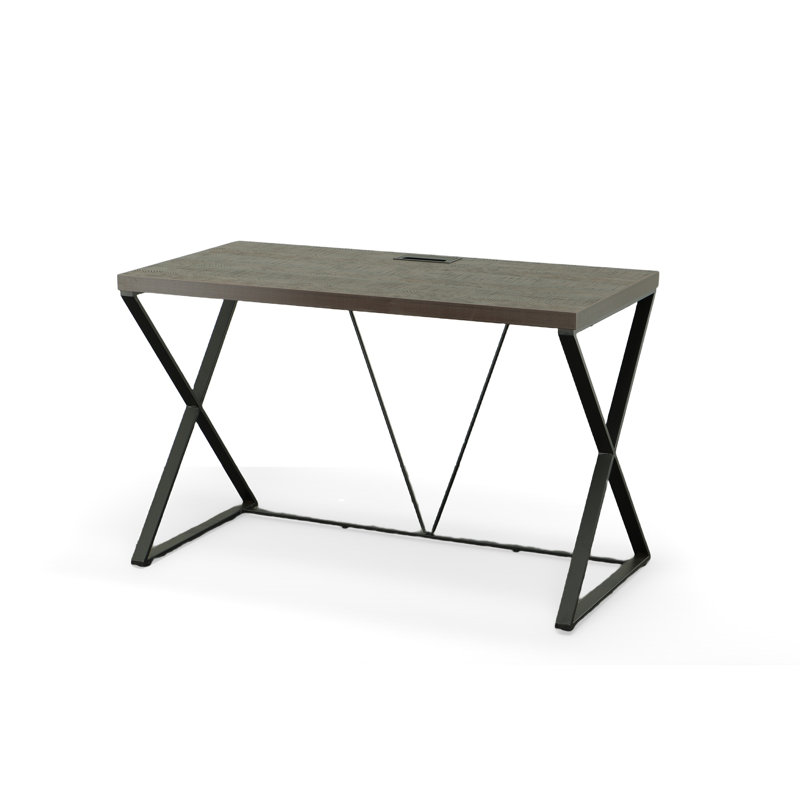 Bureau moderne brun l 47,25 po x P 23,62 po avec finition en orme durable et structure en métal robuste