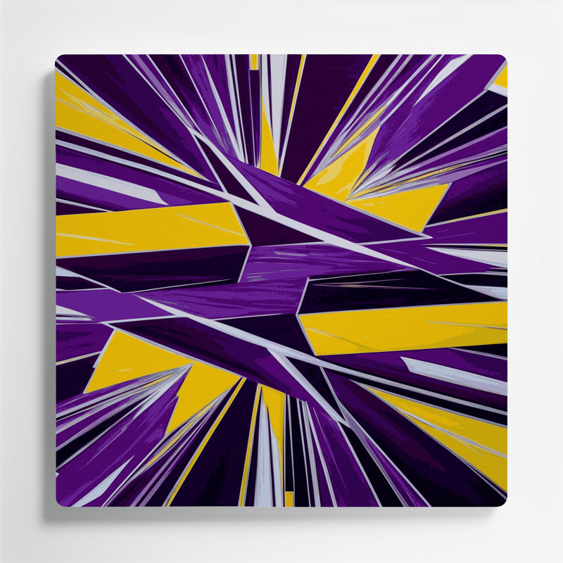 Hard Edge 10, art mural en métal mauve, H 16 po x l 16 po