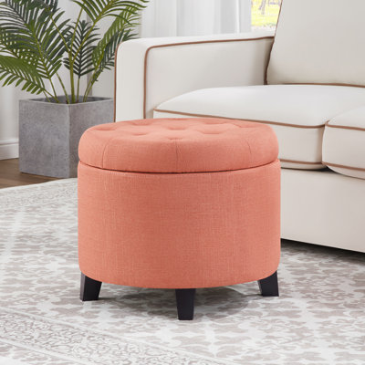 Avers 19.75" Wide Tufted Round Storage Ottoman by Andover Mills