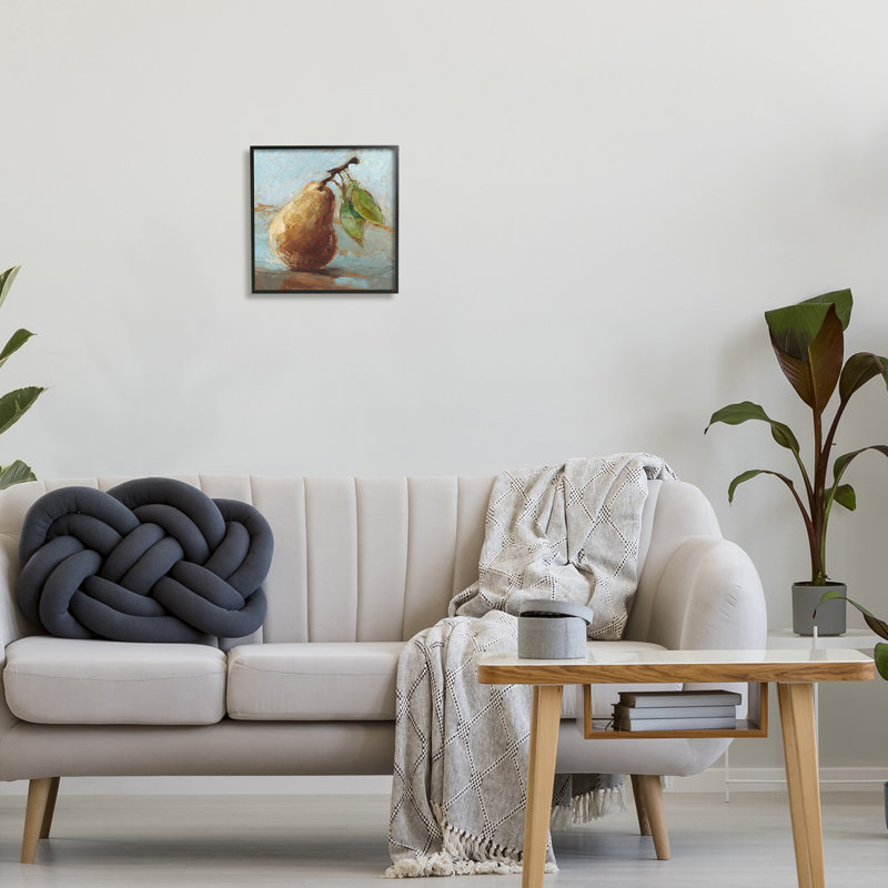 «Pear Fruit Kitchen», peinture sur bois par Ethan Harper, peinture, Giclée encadrée noir minuit, H 12 po x l 12 po x P 1,5 po