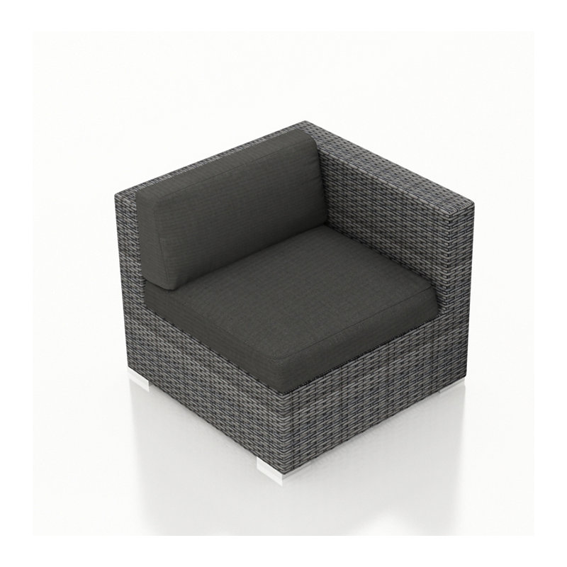 District Outdoor Lounge Chair, Coffee Bean, Canvas Charcoal Sunbrella® Canvas