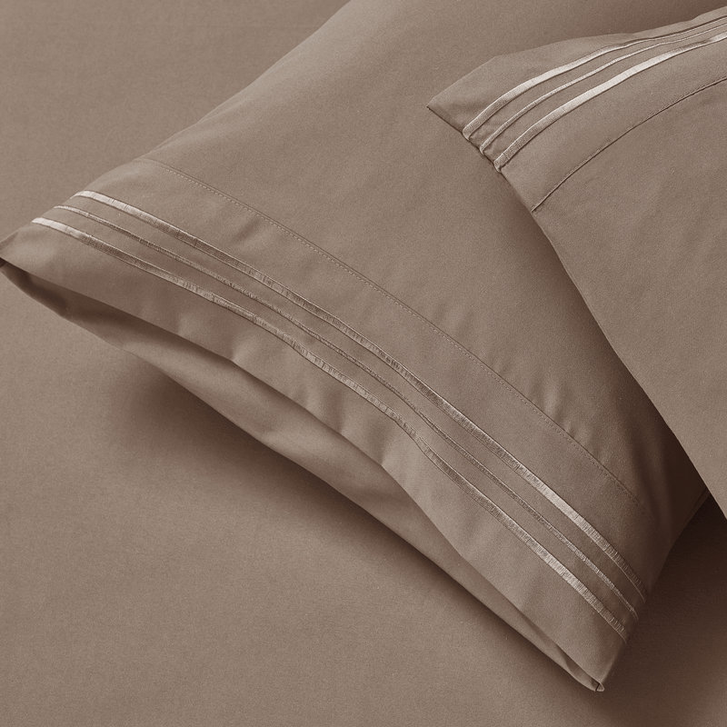 1800 Series Double-Brushed Microfiber Hypoallergenic Sheet Set, Taupe Sand, Twin XL Sheet Set with 1 Pillowcase