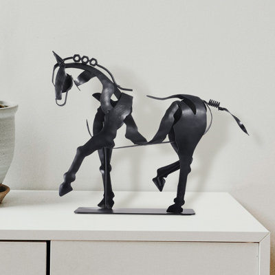 Statue de cheval en métal faite à la main Alcott Hill®