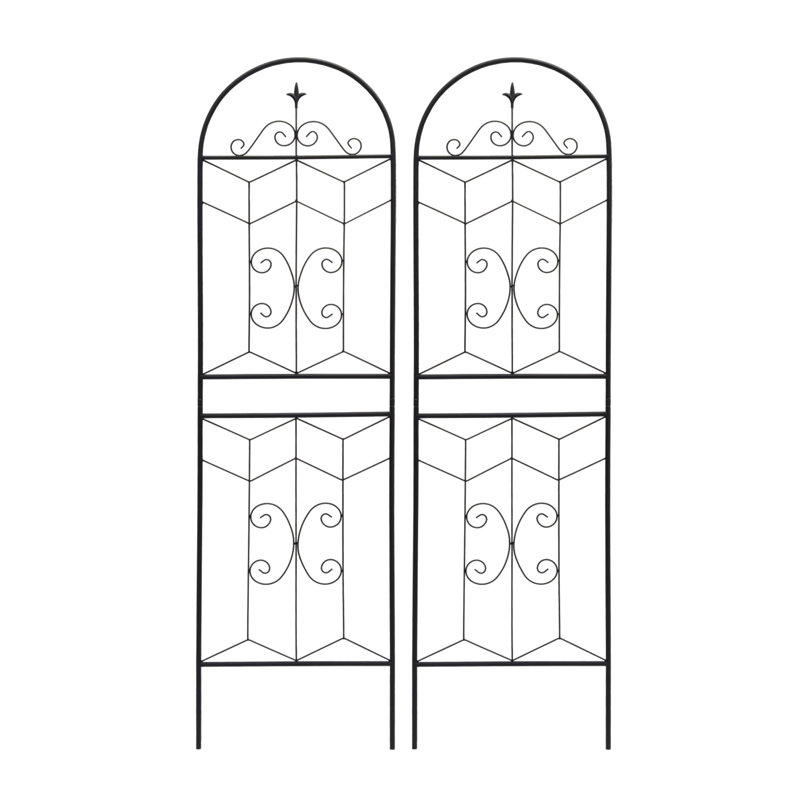 Paquet de 4 treillis de jardin en métal 71 po x 19,7 po antirouille pour plantes grimpantes, 71" H x 19.7" W x 0.01" D