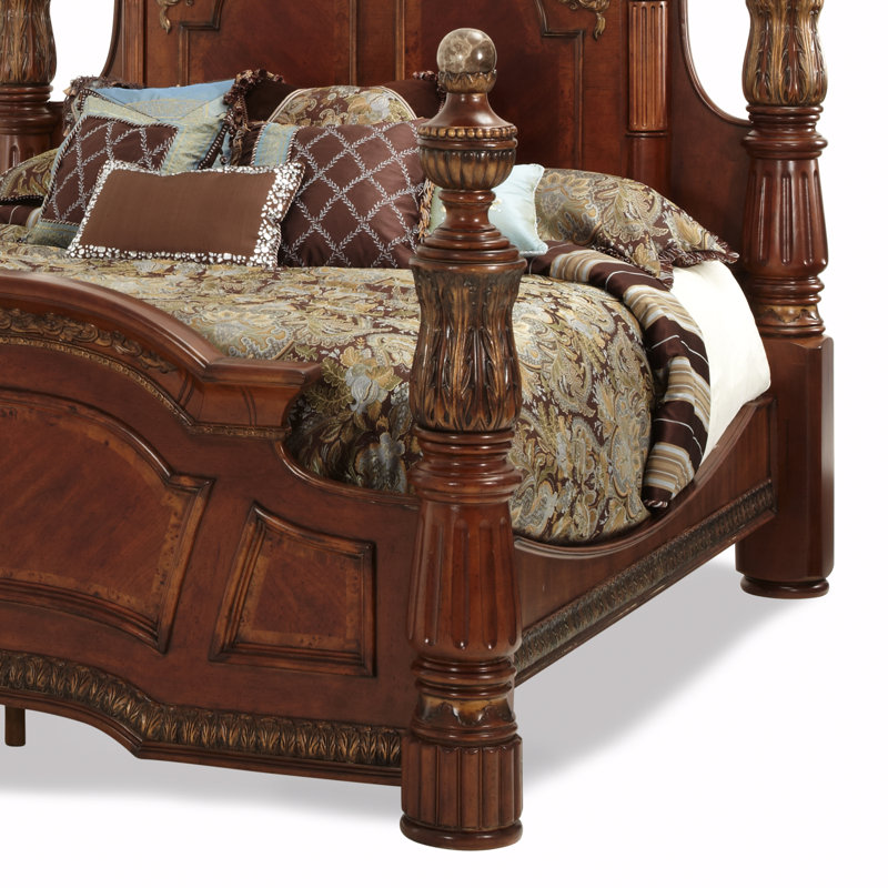 Villa Valencia Solid Wood Four Poster Bed, King