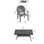 4 meubles de patio en fonte d'aluminium avec coussins résistants au soleil - noir 5 coussins confortables en aluminium, noir, rouille, confortables