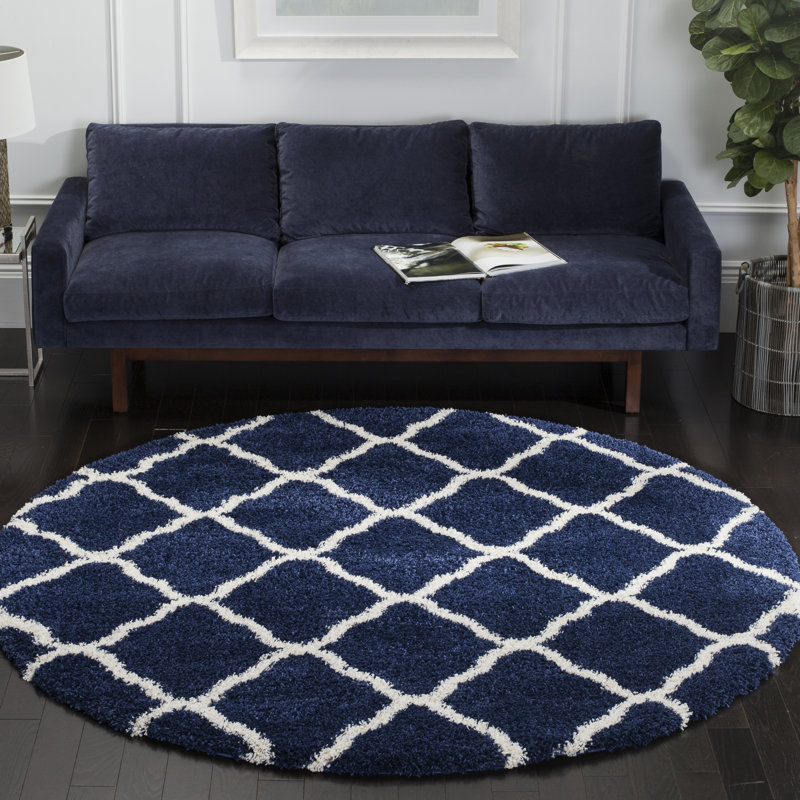 Ariauna Hudson Shag Performance Geometric Rug, Round 9'