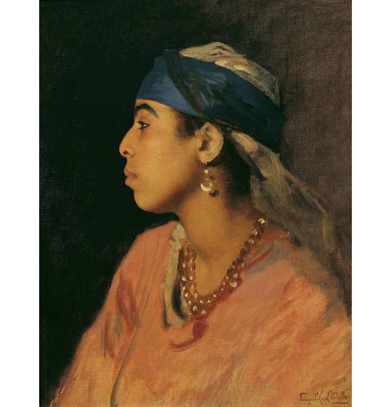 "Égyptien chanteur" par Leopold Carl Muller, reproduction d'art sur toile tendue, H 40 po x l 28 po