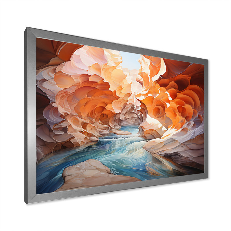 Canyon Antelope, impression sur toile, H 24 po x l 32 po x P 1 po, Cadre simple argenté