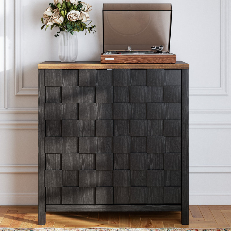 31.5'' W Accent Cabinet With Adjustable Shelves, Black