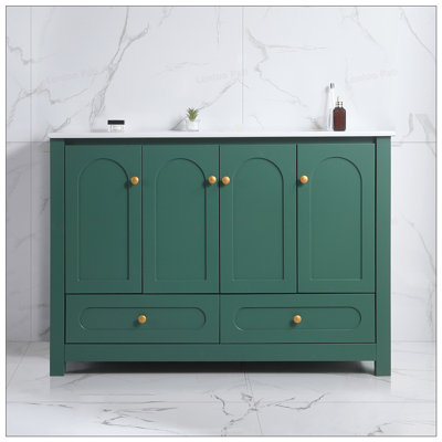 48 inch Soft close doors Bathroom Vanity with Ceramic Sink Combo