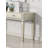 Sleek Silver Glam Sofa Table With Storage Drawers And 5Mm Tempered Glass Top, Perfect For Modern Living Rooms.
