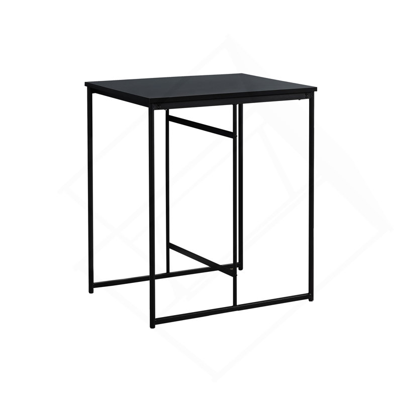 Table de salle à manger, rectangulaire, 32 po, petit, comptoir, stratifié, cuisine, métal noir, contemporain, moderne, Noir