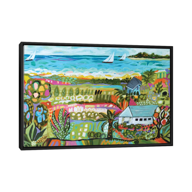 «Nautical Whimsy III» par Karen Fields - impression sur toile tendue, H 18 po x l 26 po x P 1,5 po, Toile avec cadre noir