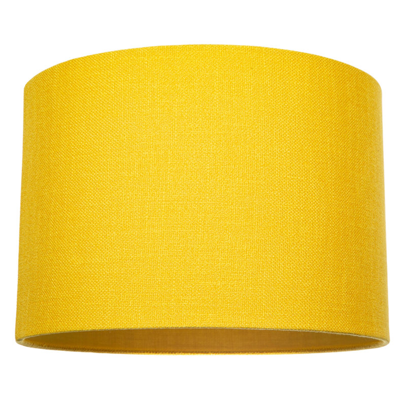 Ibiza Linen Drum Lamp Shade, Yellow, 20cm H x 30cm W x 30cm D