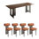 4 - Person Walnut Solid Wood Top Double Pedestal Base Dining Set