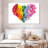 Rainbow Floral Heart Canvas Print-1850301996