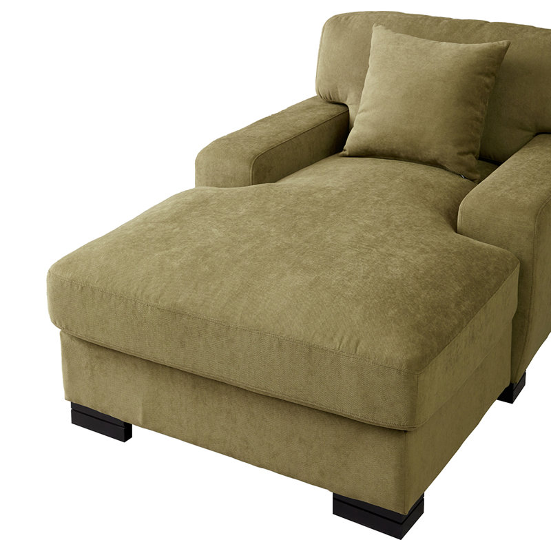 Chaise longue rembourrée Yulinda, Velvet Green