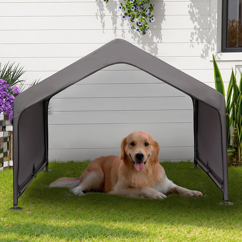 Tente d'extérieur abri pour chien gris foncé pour grands chiens, H 39 po x l 48 po x P 48 po, Gris clair