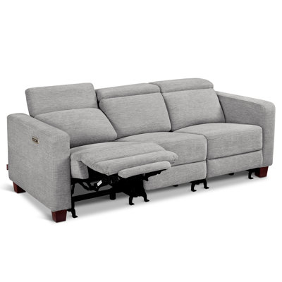 88.6" Wide 3 Seat Zero Wall Power Recliner Sofa with Adjustable Headrests,Independent Seat Controls