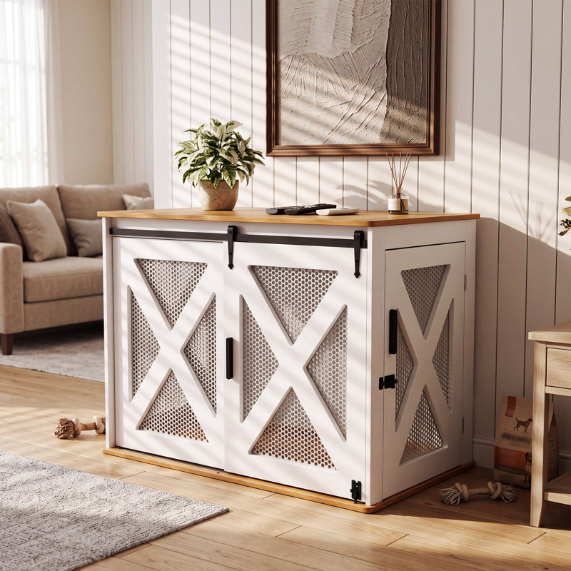 39 po L 39 po Mobilier de ferme pour chien avec porte de grange et porte coulissante