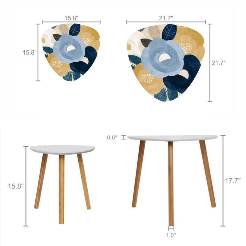 Ensemble de 2 tables basses gigognes Triangle