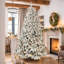 Sapin de Noël artificiel floqué pré-illuminé avec lumières blanc chaud-1463972990