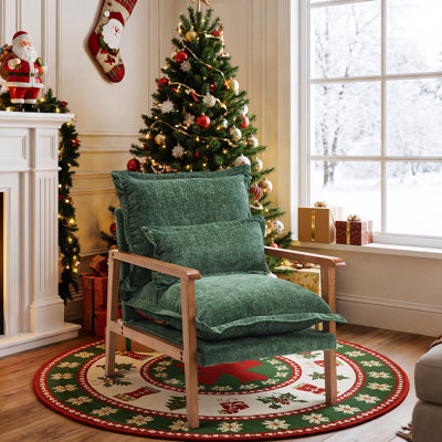 Fauteuil d'appoint en chenille avec coussin