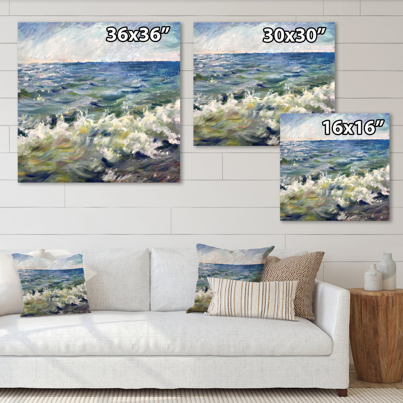 «Dreaming On Ocean Waves Beach II», reproduction d'art sur toile, H 16 po x l 16 po x P 1 po, Toile tendue