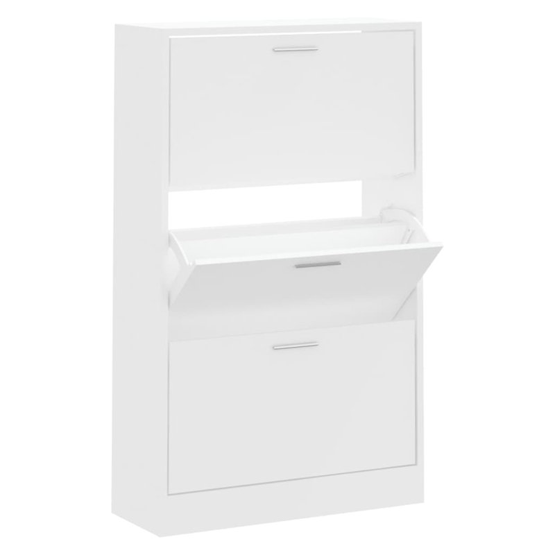 9 Pair Flip Down Shoe Storage, White