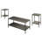 3 Pcs Metal Coffee Table Set In Grey-1658874605