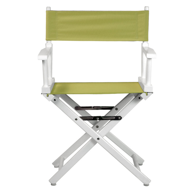 18" Folding Director Chair, White, Sage